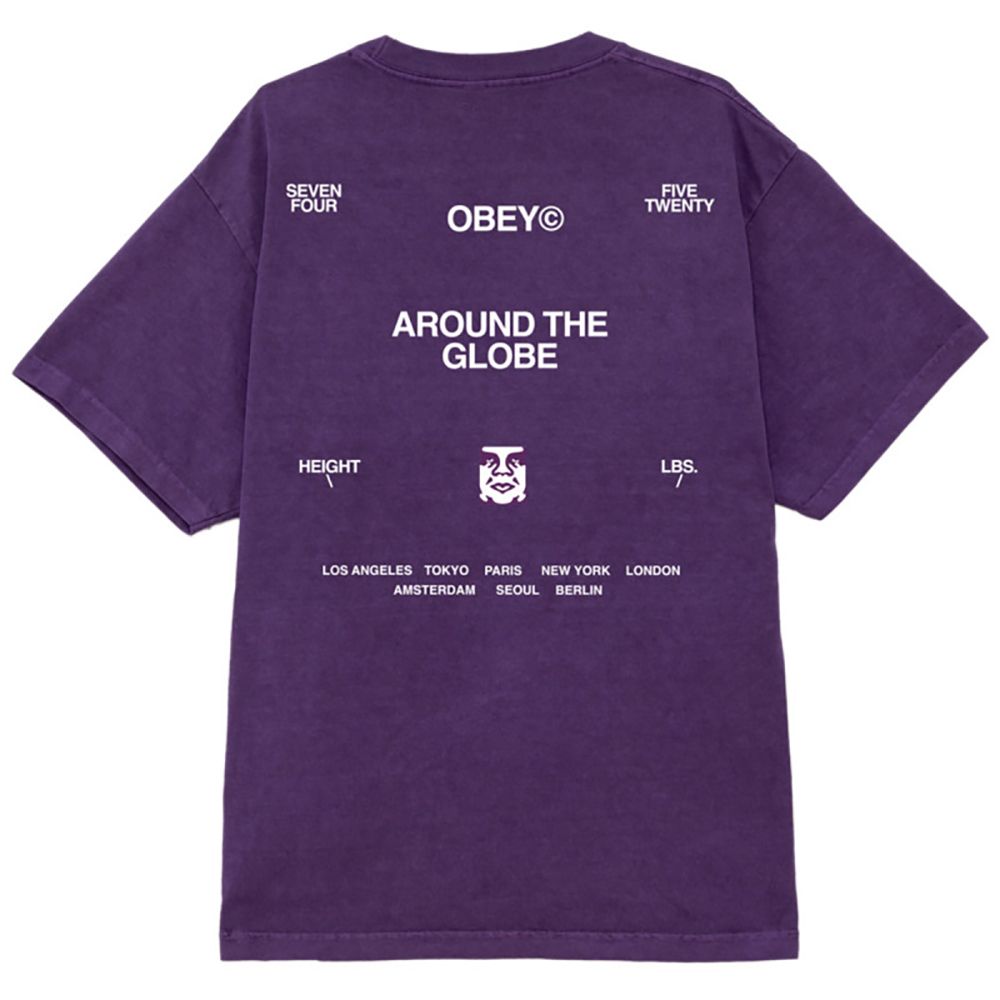 CAMISETA OBEY AROUND THE GLOBE PIGMENT IMPERIAL PURPLE | Mechanic