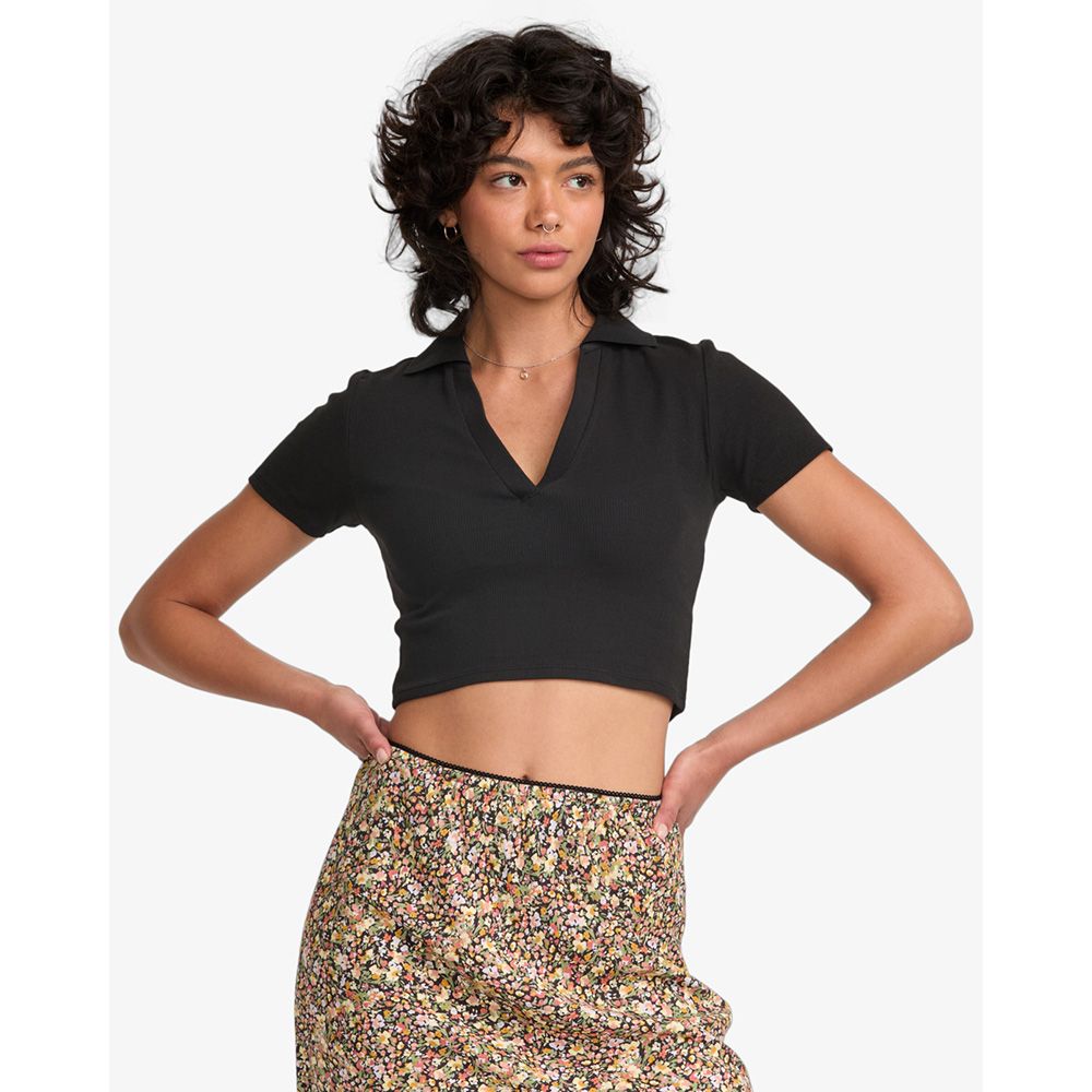 CAMISETA RVCA CHASE POLO BLACK | Mechanic