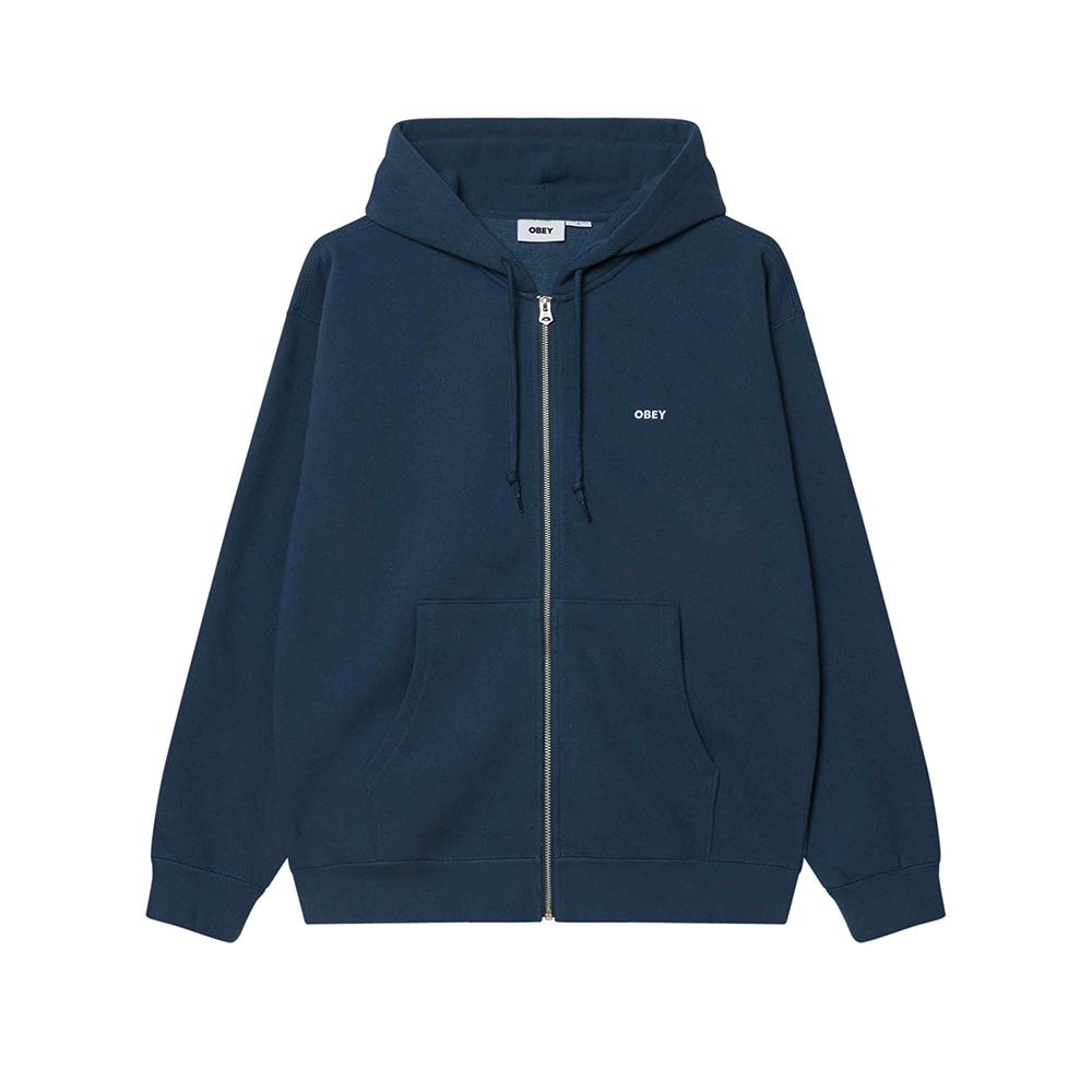 SUDADERA OBEY ESTABLISHED WORKS BOLD ZIP HOOD DARK DENIM | Mechanic
