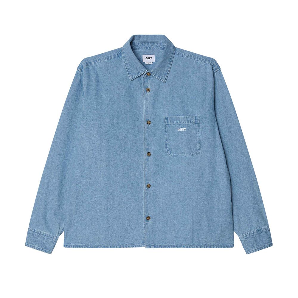 CAMISA OBEY PABLO DENIM WOVEN LIGHT INDIGO | Mechanic