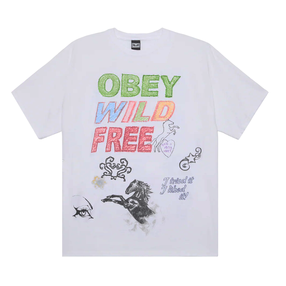 CAMISETA OBEY WILD FREE WHITE | Mechanic