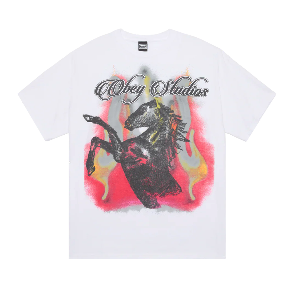 CAMISETA OBEY STUDIOS HORSE WHITE | Mechanic