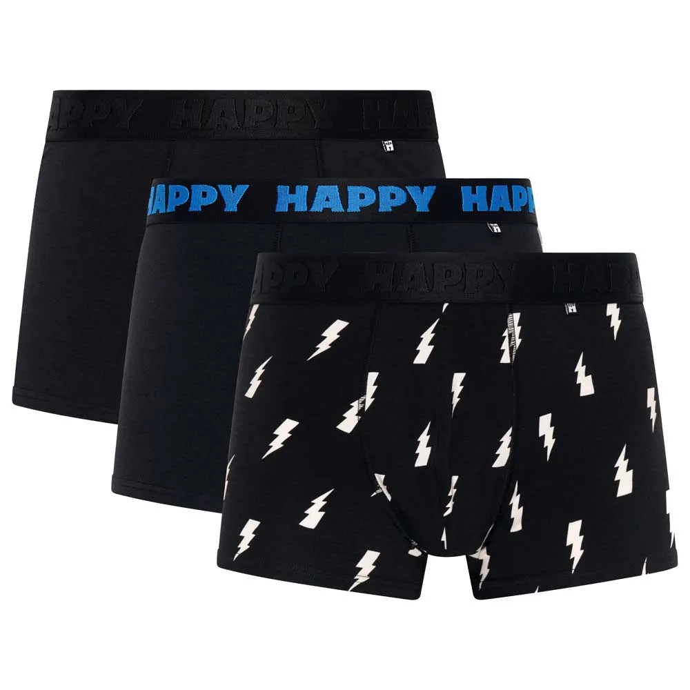 CAJA BOXER HAPPY SOCKS PACK-3 BLACK & WHITE | Mechanic