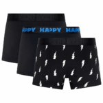 CAJA BOXER HAPPY SOCKS PACK-3 BLACK & WHITE. Mechanic Tienda de Ropa