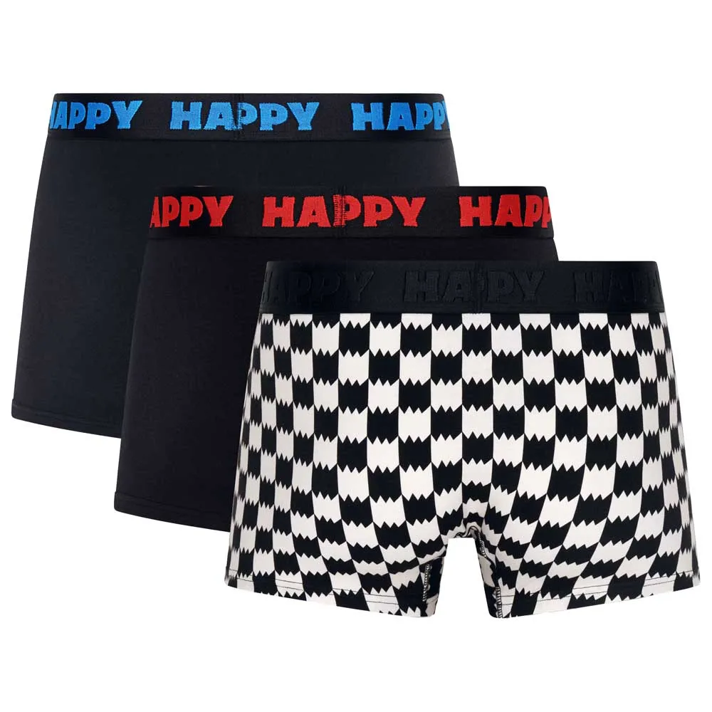 CAJA BOXER HAPPY SOCKS PACK-3 BLACK MIX | Mechanic