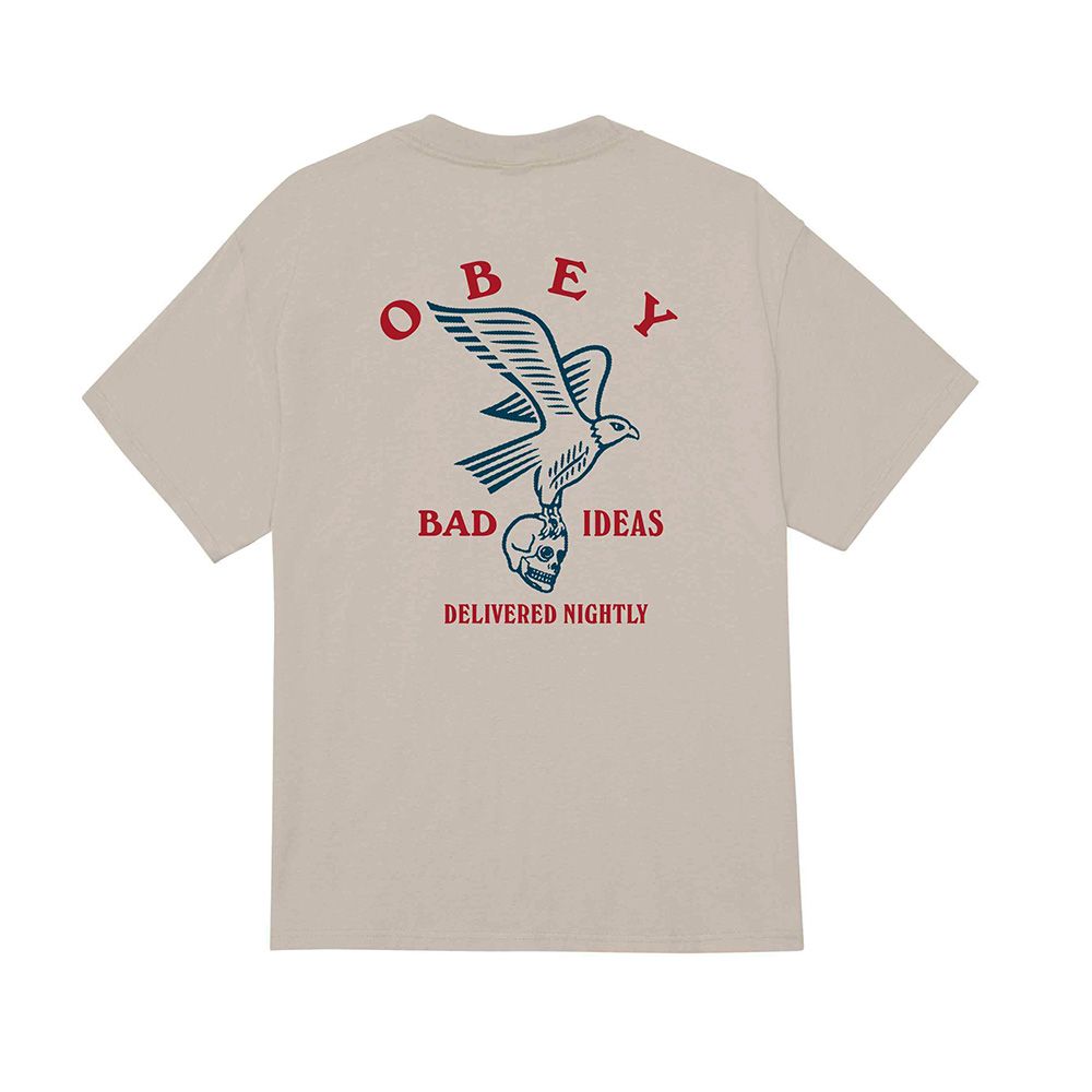 CAMISETA OBEY BAD IDEAS EAGLE SILVER GREY | Mechanic