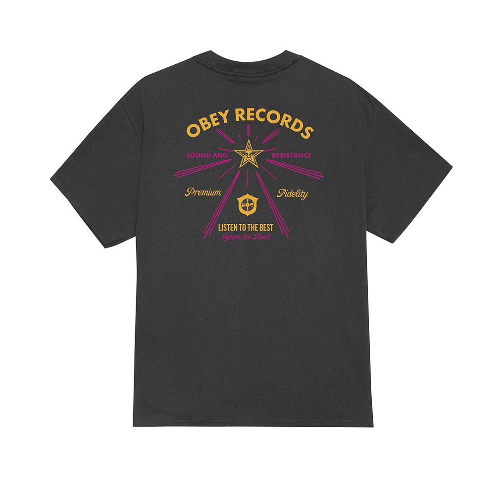 CAMISETA OBEY LISTEN TO THE BEST VINTAGE BLACK | Mechanic