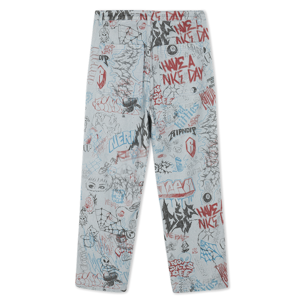 PANTALÓN RIPNDIP MARKER WIDE FIT LIGH WASH DENIM | Mechanic