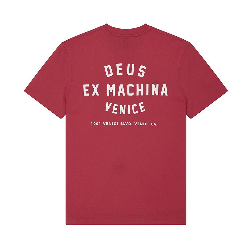 CAMISETA DEUS VENICE SKULL MECHANIC MELON RED | Mechanic
